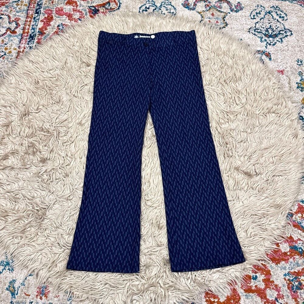 Betabrand blue patterned work pants size petite large
